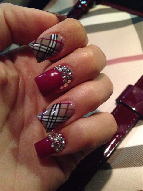 burberry inspired nails|burberry nail design ideas.